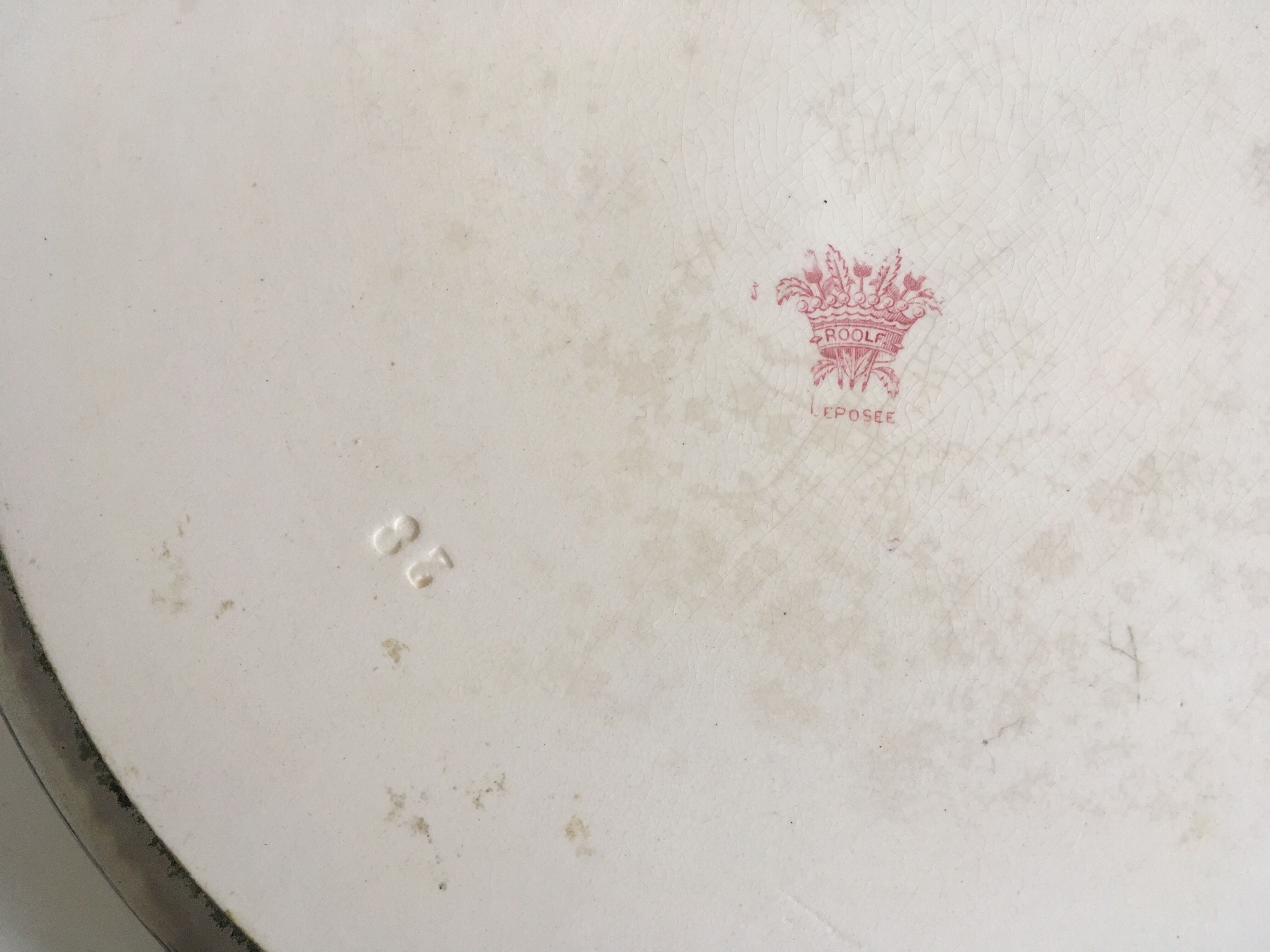 Napoleon III cake dish flowers of violet faience iron earth