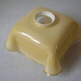 Old globe lampshade pendant in white caramel glass vintage decorative light fixture