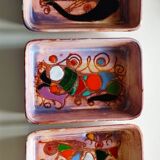 Polychrome presentation dishes of Marie Christine TREINEN (XXth) Vallauris