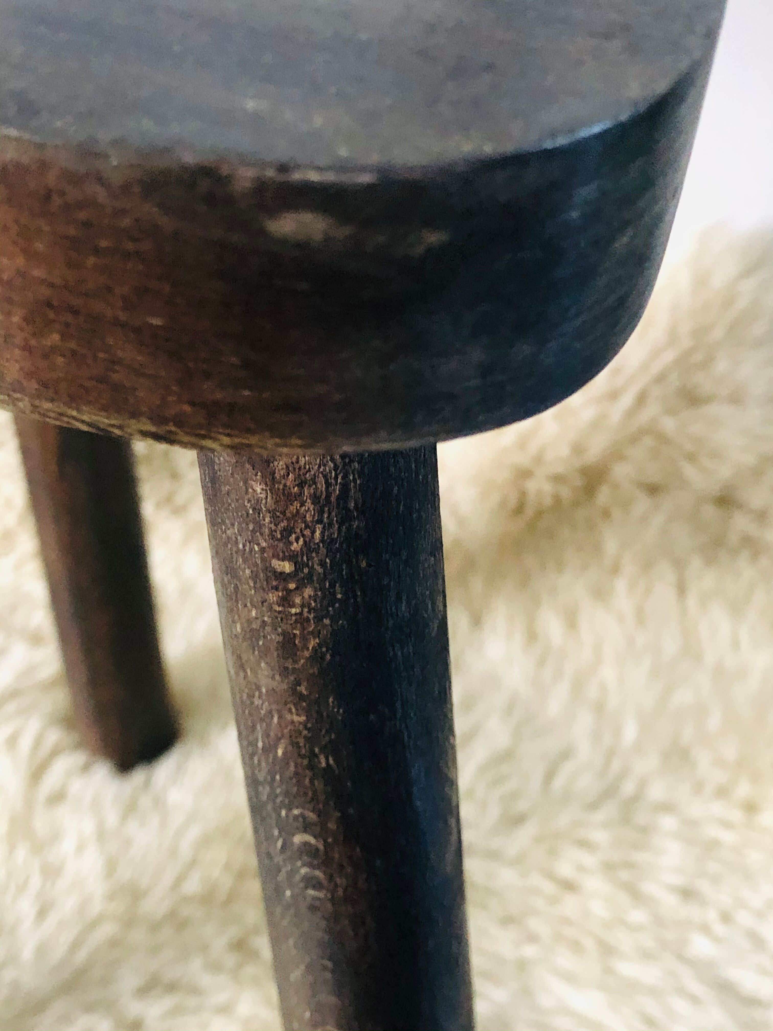Pair of brutalist tripod stools
