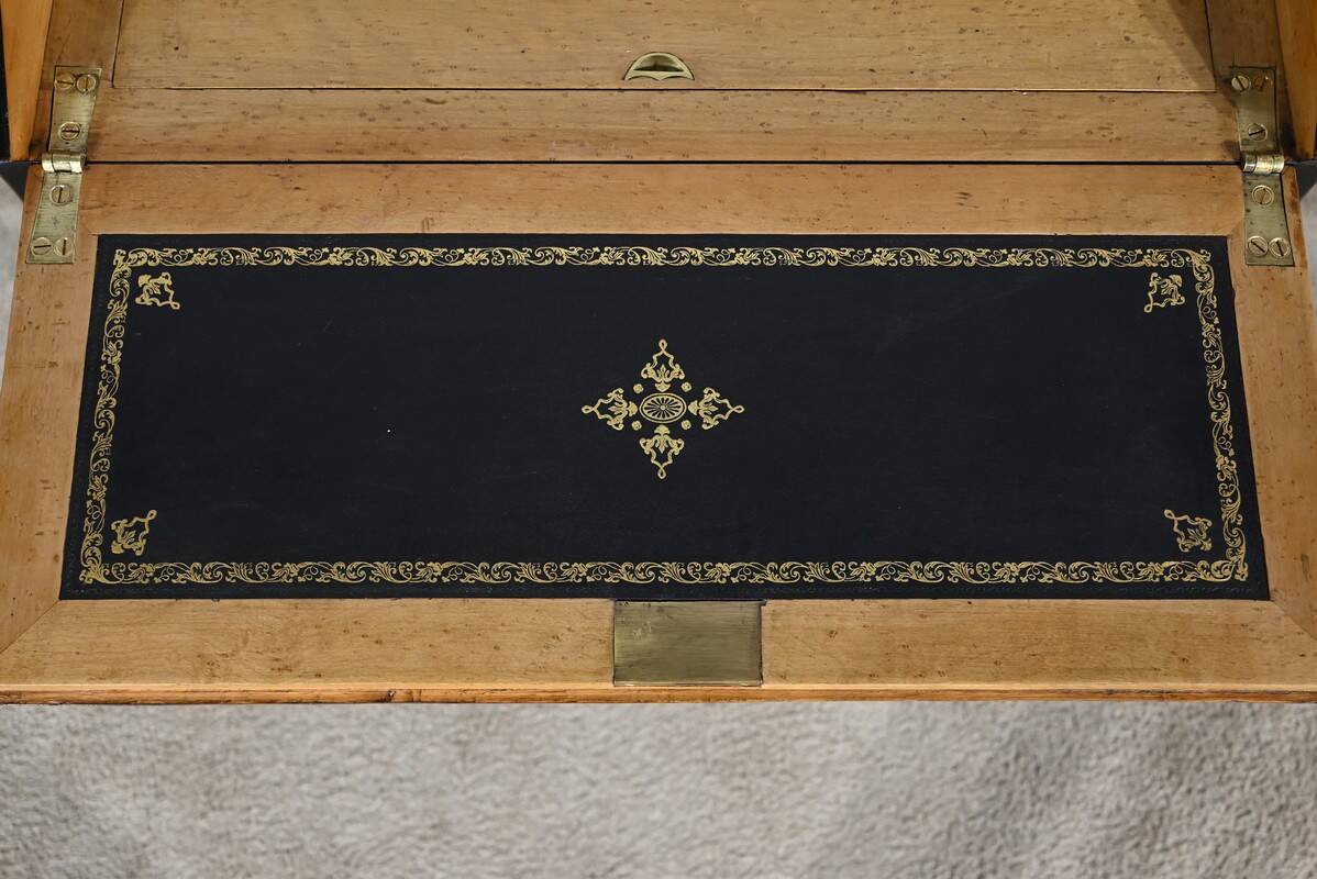 Blackened pearwood and amboyna sloping desk, Napoleon III period, mid-19th century