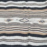 Algerian striped wool blanket or sofa cover with central motif