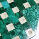 Octagonal solitaire in malachite and bakelite vintage 50s-60s