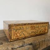 Jewellery box, secrets, straw marquetry and oriental patterns.