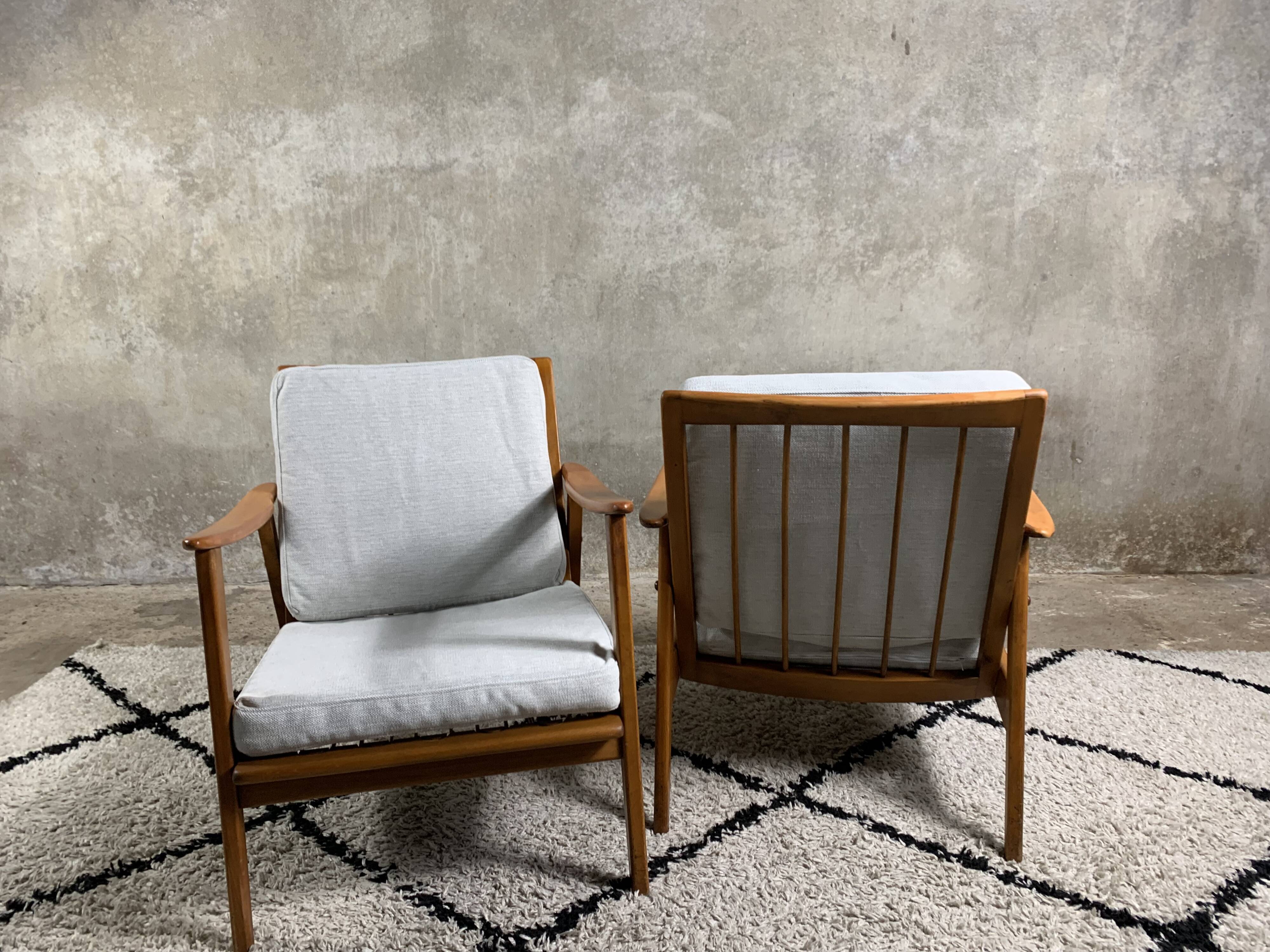 A pair of scandinavian lounge chairs from the 1960s