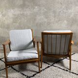 A pair of scandinavian lounge chairs from the 1960s