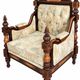 Single-seater armchair in hand-carved wood - Chiniot, Pakistan