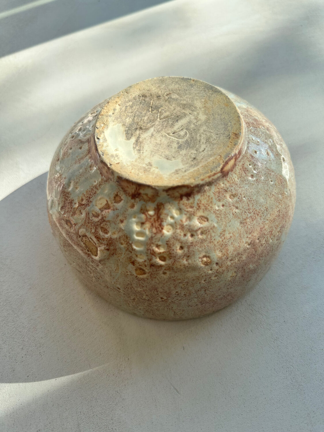 Large handmade stoneware bowl - unique piece