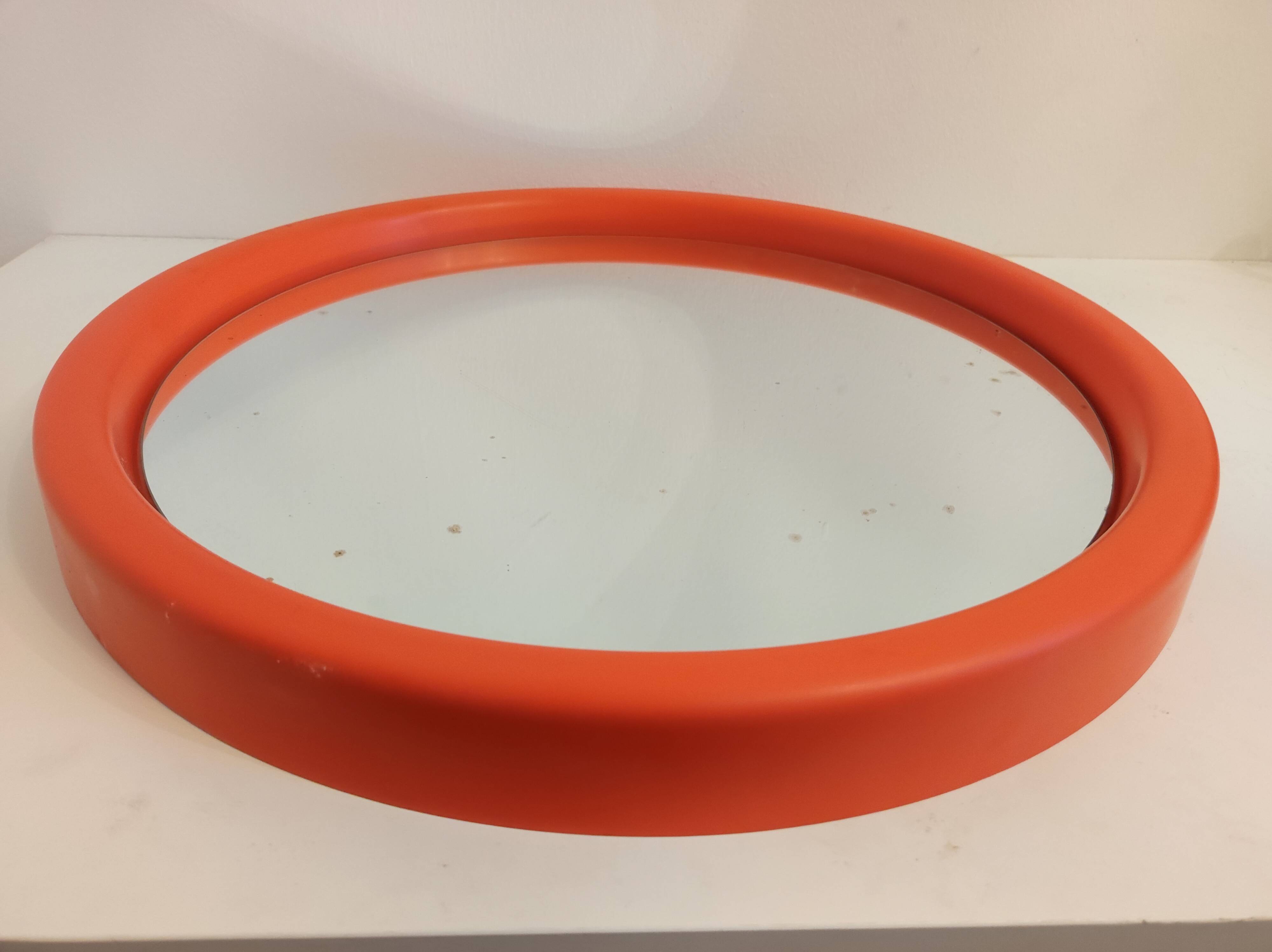 Vintage round wall mirror pop space age