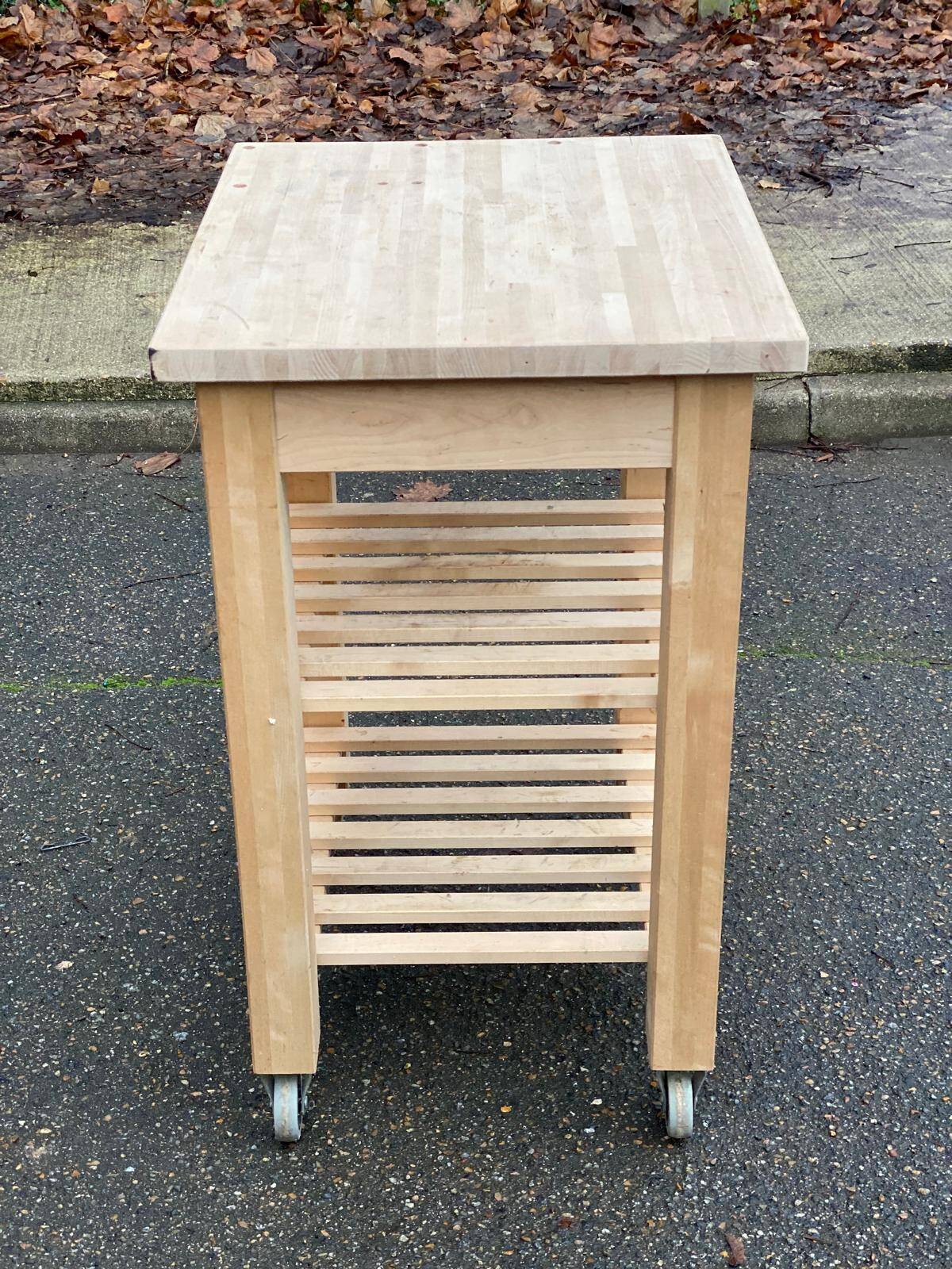 Scandinavian solid wood sideboard on wheels 85cm