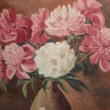 Table still life with peonies