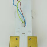 no. 1 of 2  mid century modern SCONCE wall lamp lustrous glass shell brass