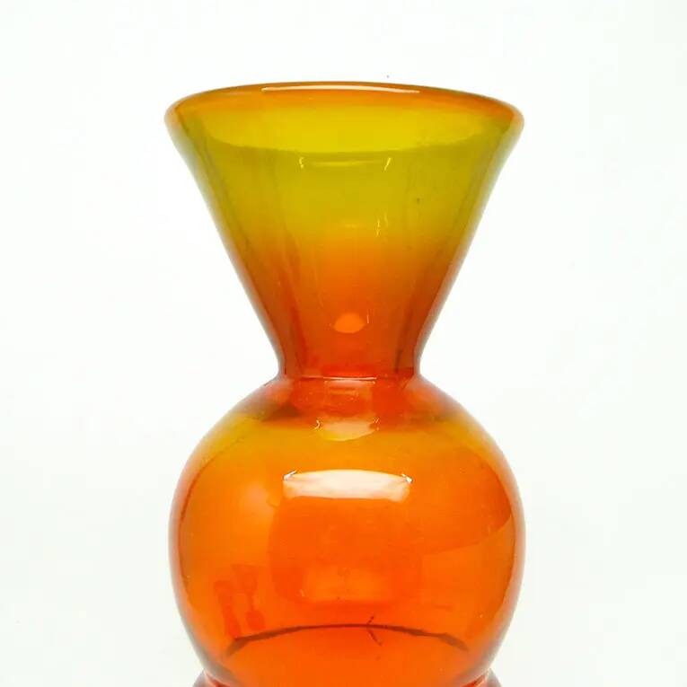 Vase bonhomme de neige, postmodernisme, verre, conçu par K. Krawczyk, Pologne, années 1970