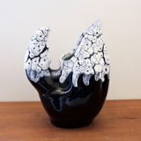 Black and white ceramic pitcher