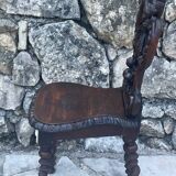 Chaise escabelle en chêne