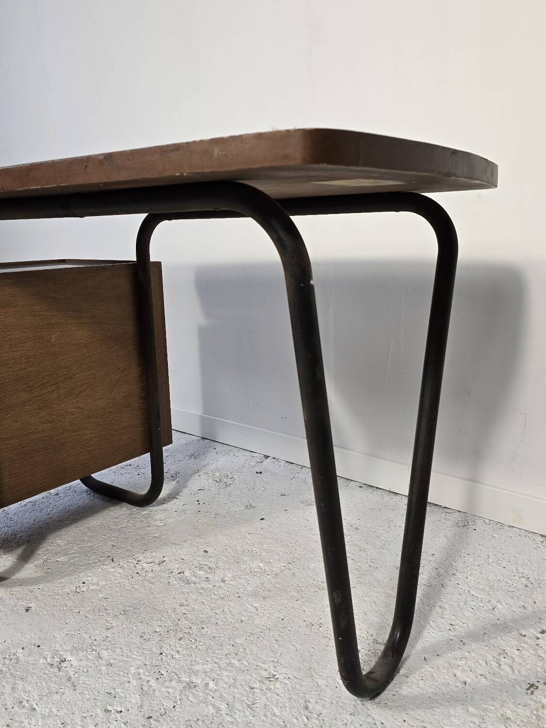 Mobilor Desk CAB Roger Charroy – modernist metal wood 1950 vintage