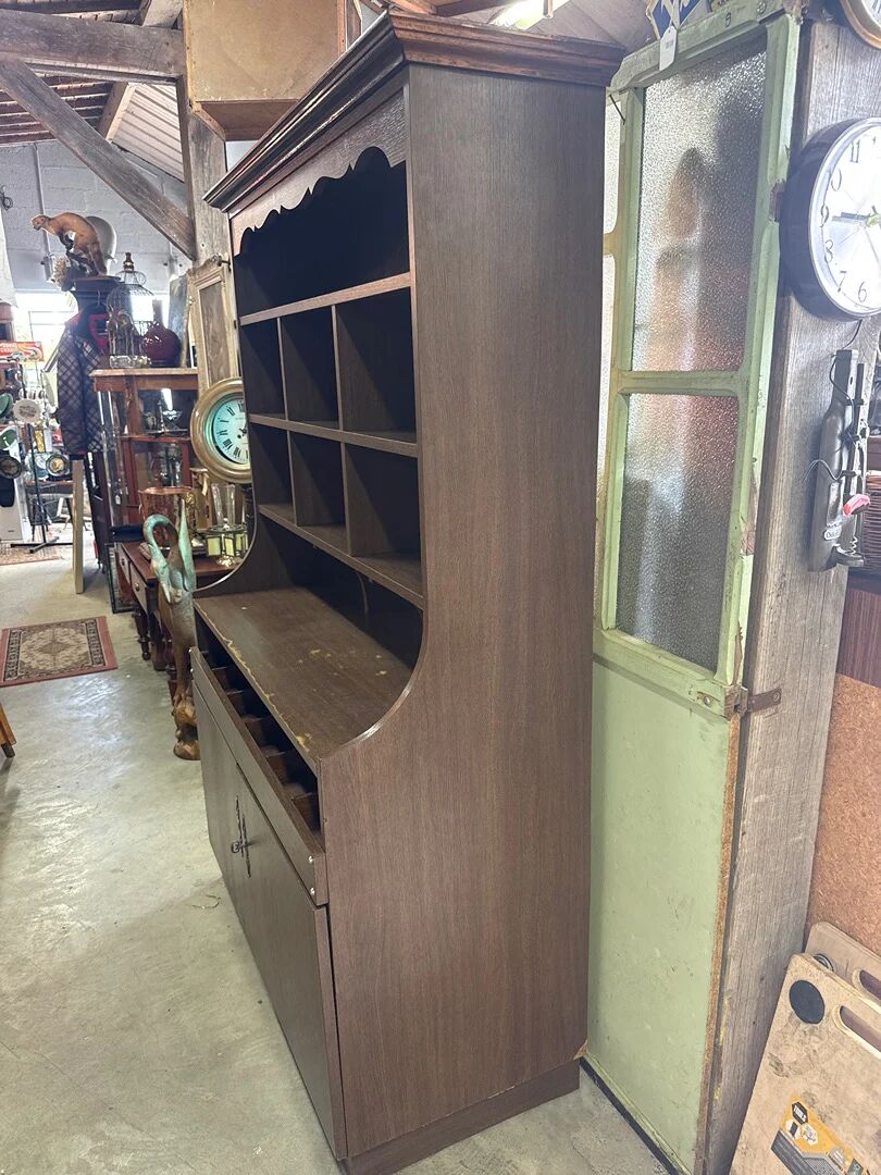 Vintage Storage Furniture for Bar Restaurant Brown Wood with Compartments