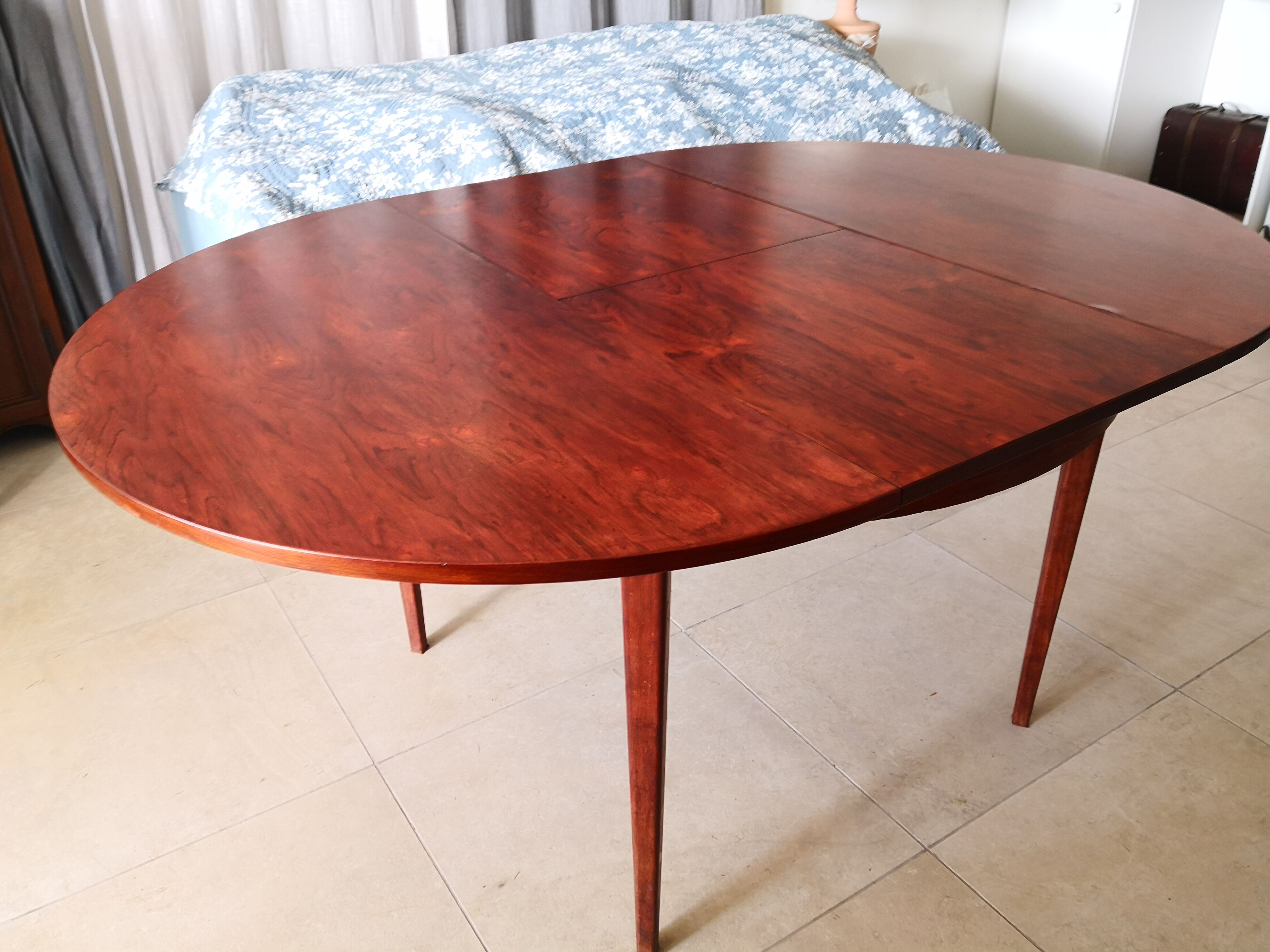 Table extensible 'papillon' années 60 placage palissandre