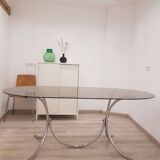 70s glass and chrome table