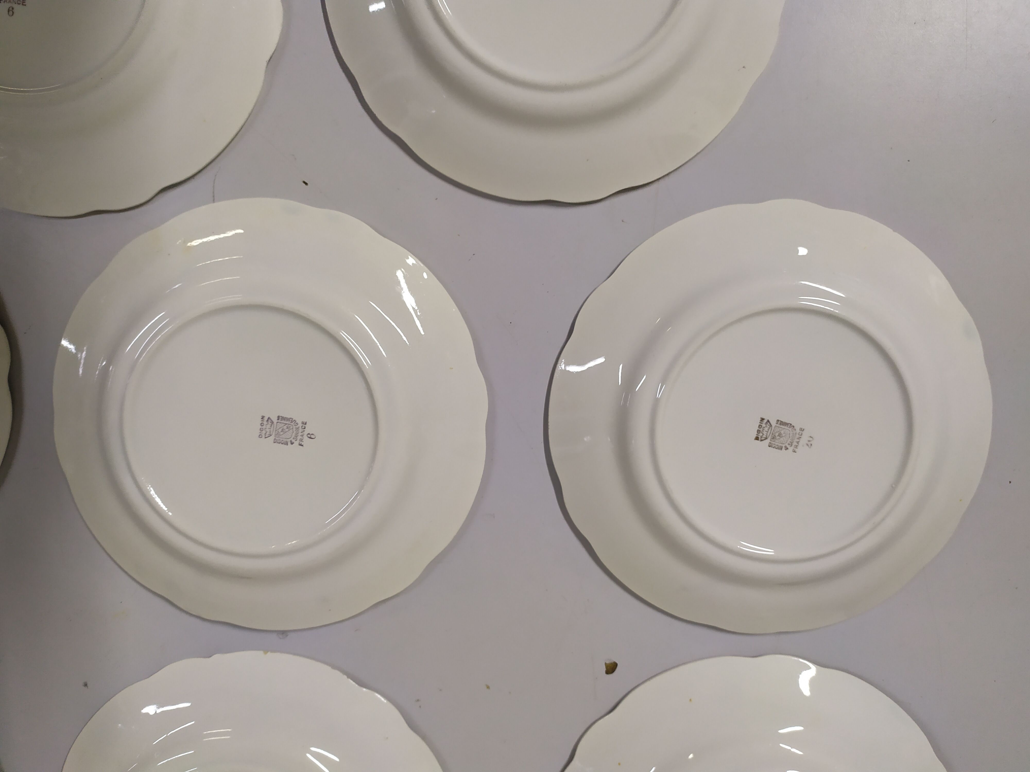 Lot de 10 assiettse a dessert Sarreguemines digoin Fleurs rose liseré doré