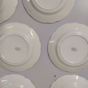 Lot of 10 plates a dessert Sarreguemines digoin Flowers pink lined golden
