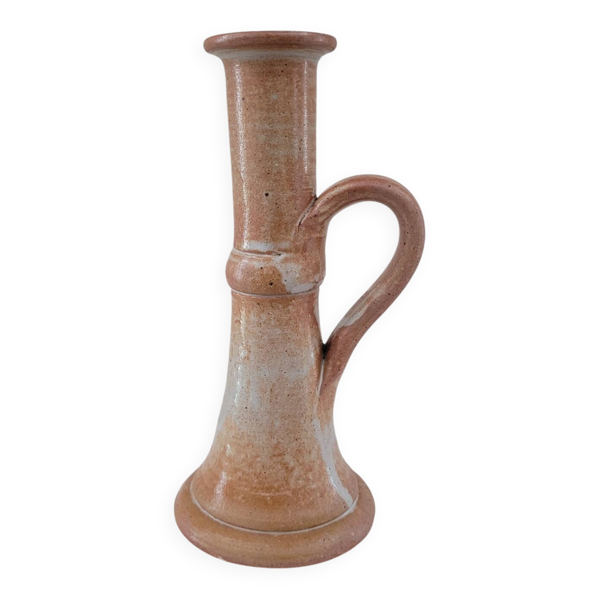 ​Bougeoir Artisanal en Terre Cuite Brute – Circa 1970