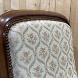 19th century Voltaire armchair in walnut - L=68cm, D=78cm, H=1m07, seat H=40cm.