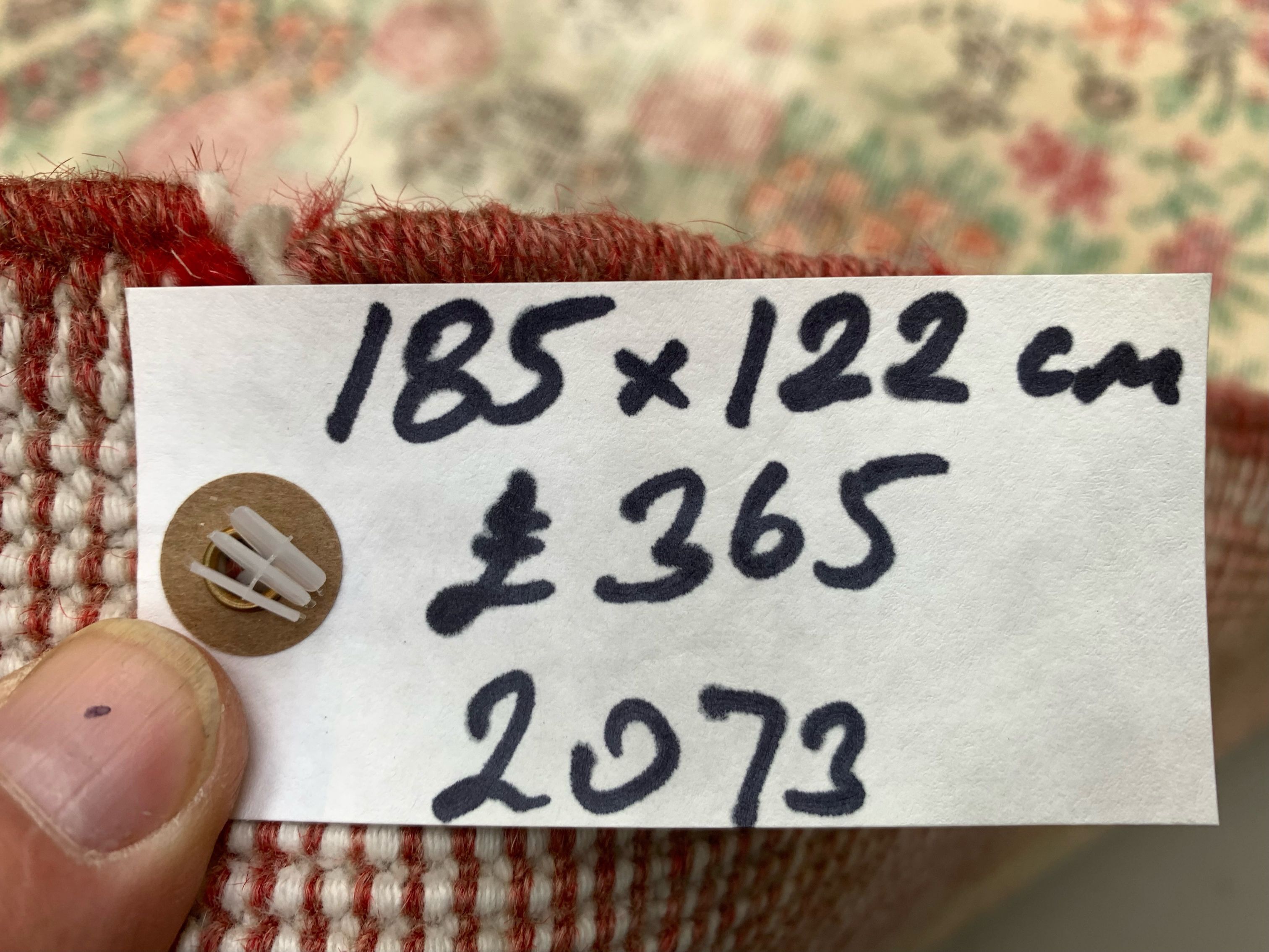 Vintage turkish rug 185x122 cm shabby distressed carpet medium