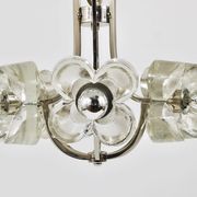Crystal Glass Flower Pendant Light in Kalmar Style by Sische, Germany, 1970s