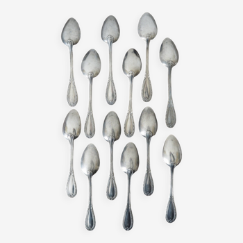 Box of 12 silver metal spoons