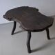 Wabi-sabi rustic dark wood side table | Belgium | Vintage