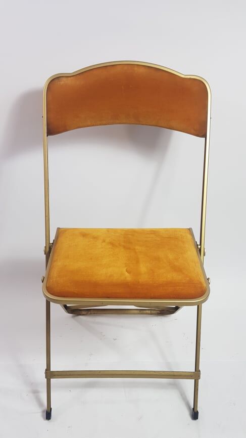 Set of three folding chairs opera golden yellow/mustard