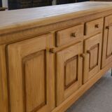 Large 4-door elm sideboard circa 1980s
