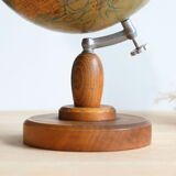 Globe world map J. Forest for Girard Barrère and Thomas on wooden base, 50s