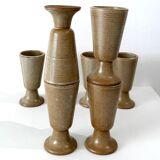 Set of eight mazagrans, stoneware, 1970s