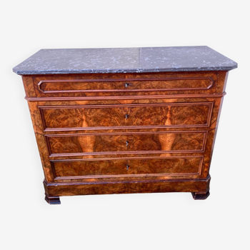 Commode Louis Philippe en placage d'acajou