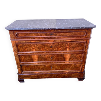 Commode Louis Philippe en placage d'acajou