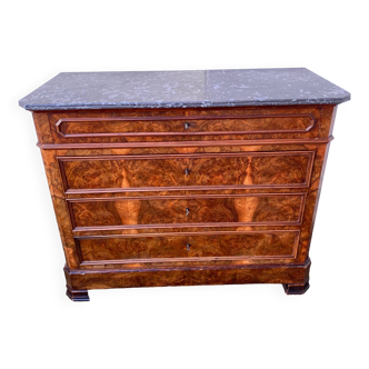 Louis Philippe chest of drawers in mahogany veneer