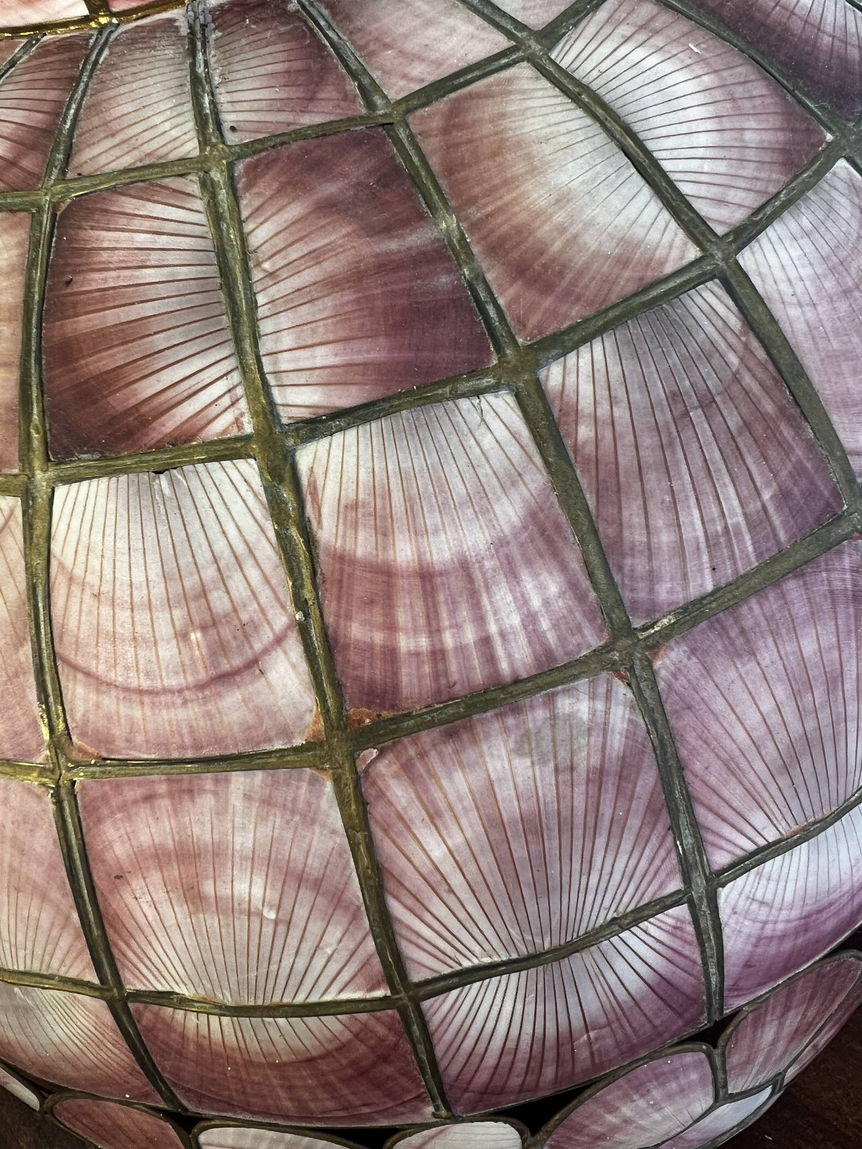 Vintage pink capiz shell chandelier/pendant lighting