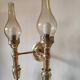 2-light wall light in brass and glass tulips