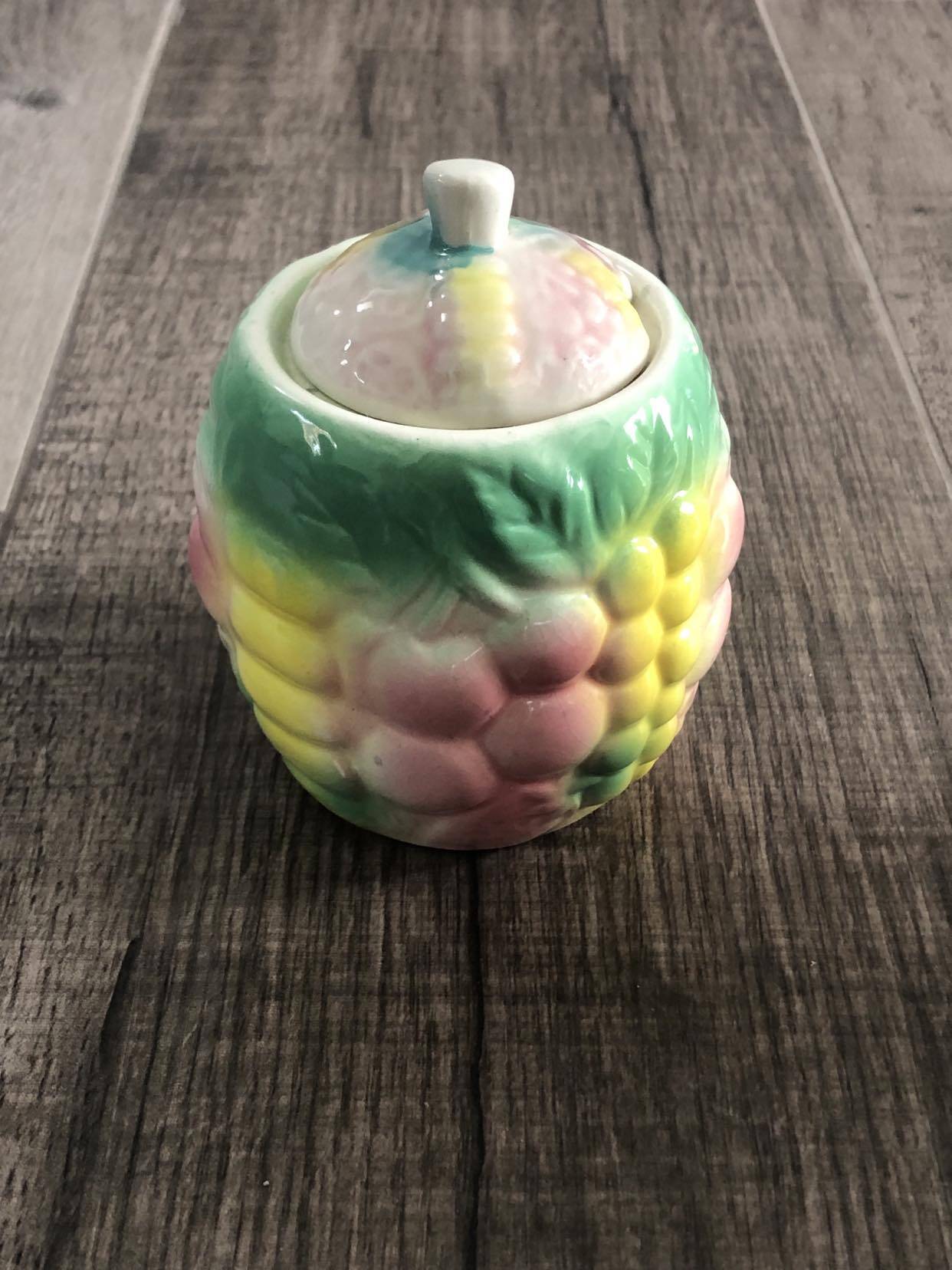 Barbotine milk jug and sugar bowl set - Perfect condition