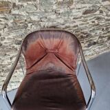 Lot de 4 Chaises à Bras, En Métal Chromé – 1970