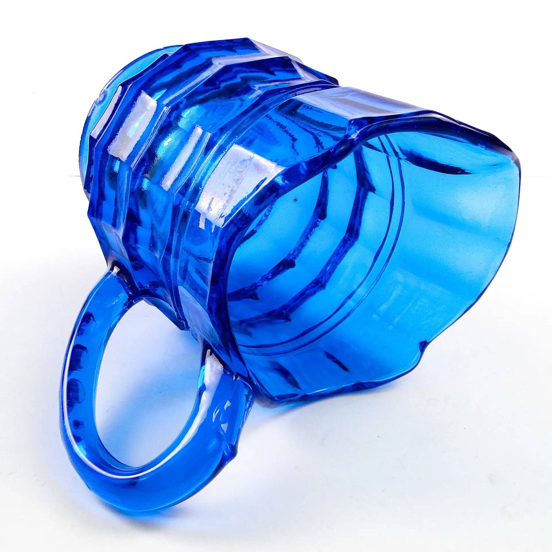 Art Deco creamer, cobalt glass, Belgium, 1930s