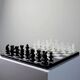 Large vintage chess set from the 70s, white and black marble, Italian craftsmanship
