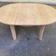 Scandinavian round extendable dining table stripped in oak 1980