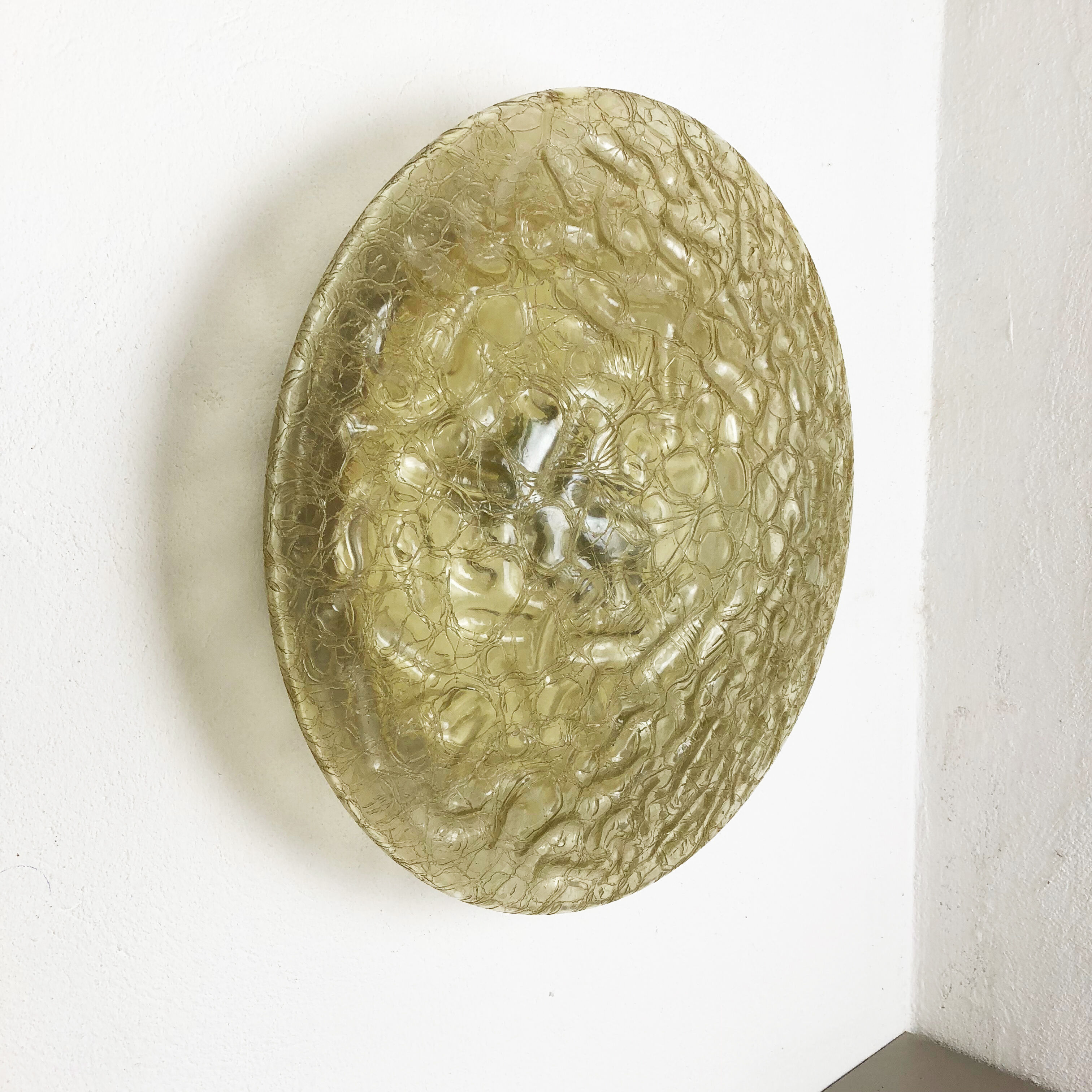 Modernist glass and metal ceiling light by Doria Lights, 1970s, Germany