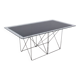 Max Sauze dining table in metal and enameled glass, 1960