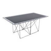 Table à manger de max sauze en métal et verre émaillé, 1960