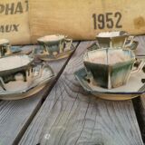 Set of 6 coffee cups with morvan sandstone saucers