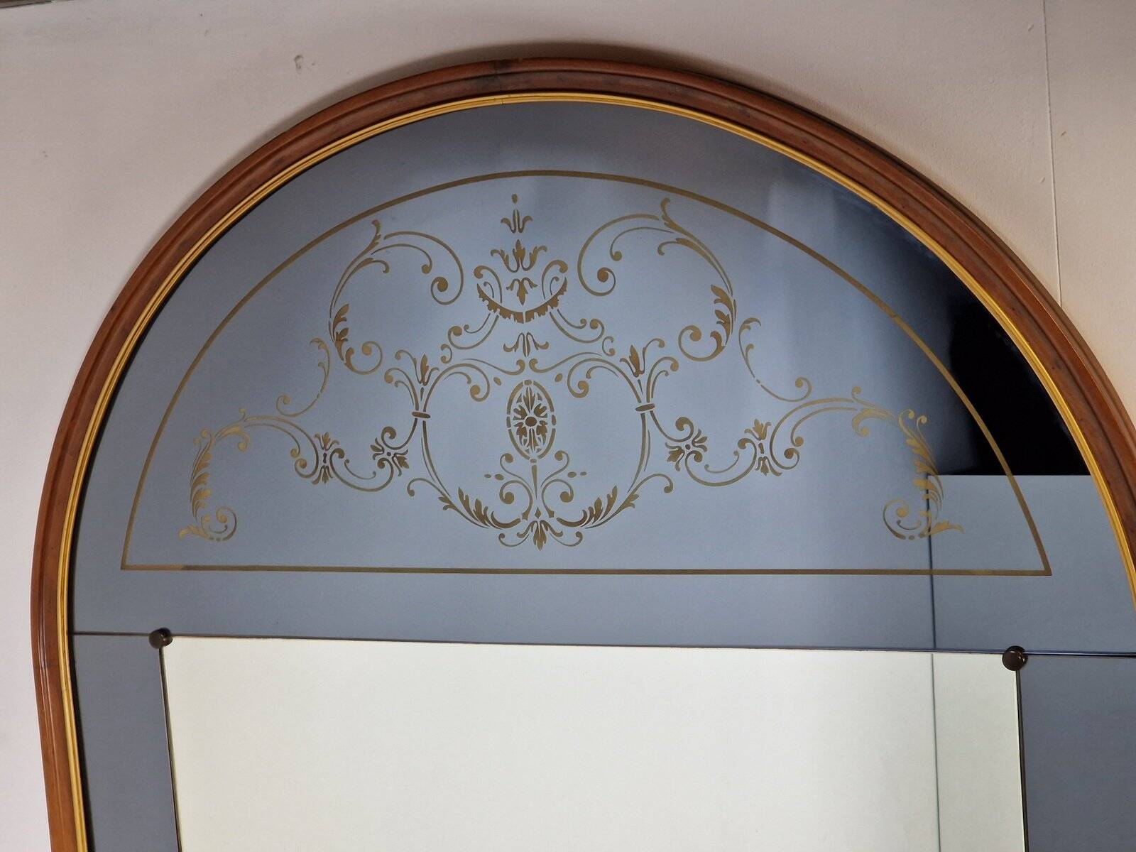 Vintage Floor Mirror with Console Table from Cristal Art, Italy, 1960s